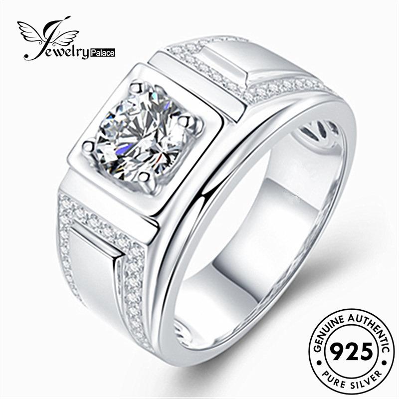 Jewelrypalace Asli Fashion Pria 925cincin Perak Moissanite Berlian R592