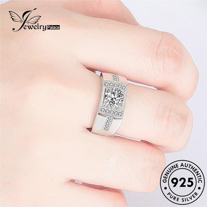 Jewelrypalace Pria Cincin Berlian Moissanite Asli Fashion Perak925 R642