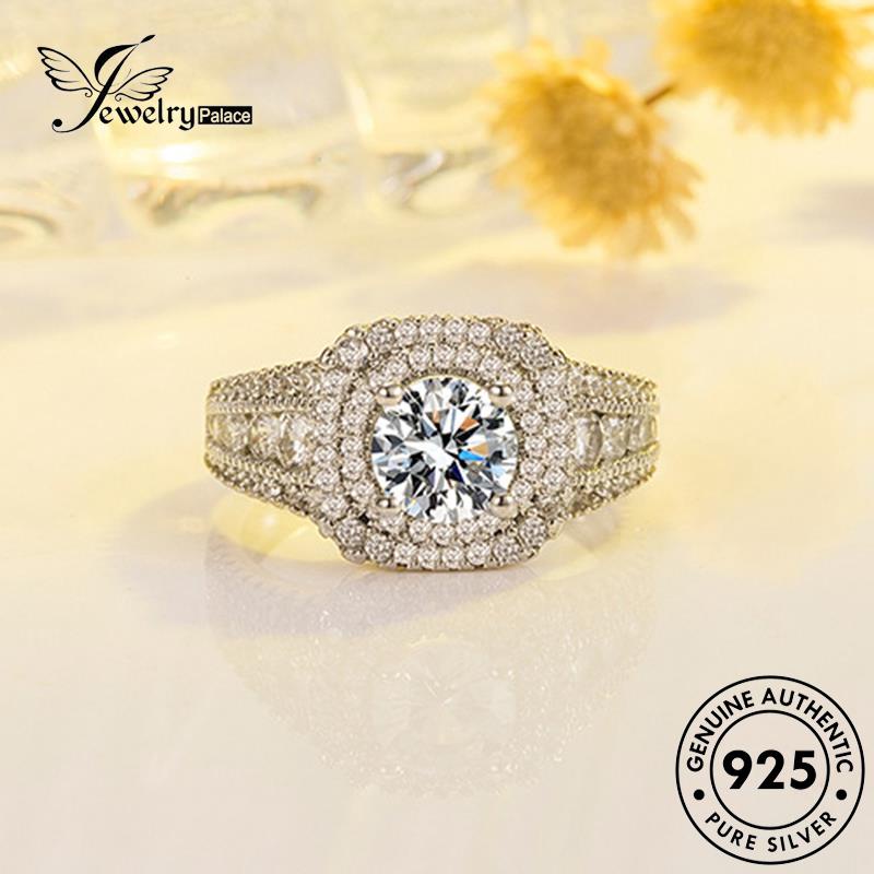 Jewelrypalace925 Perak Asli Berlian Kepribadian Wanita Rings Moissanite R791