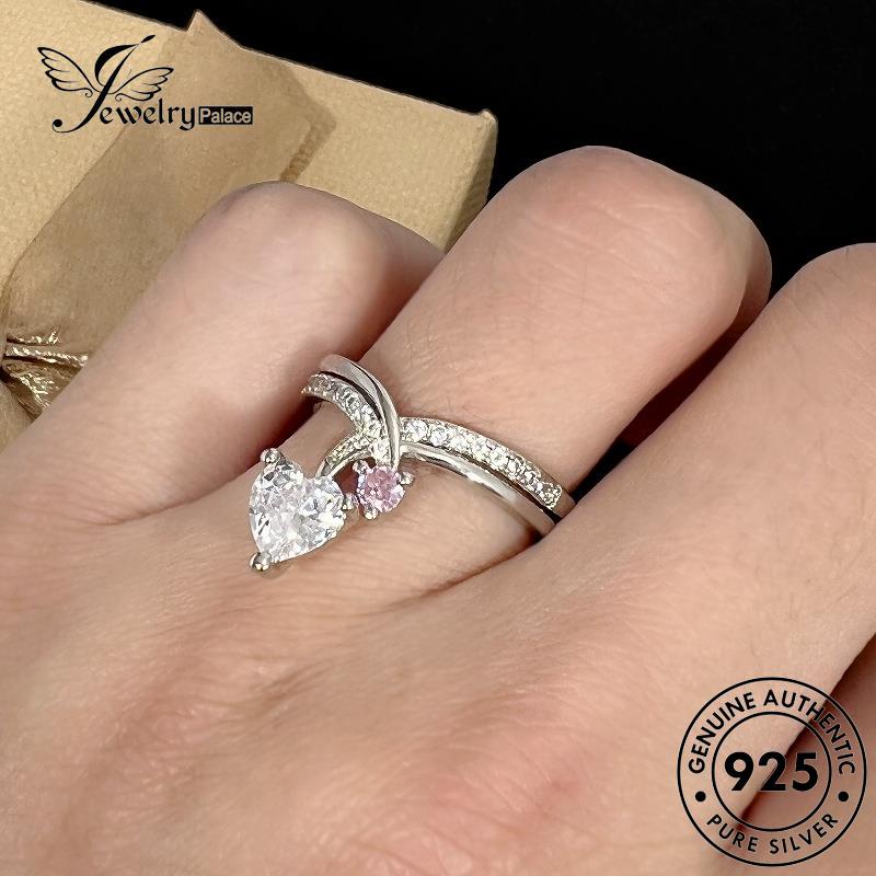 Jewelrypalace Moissanite Perak Asli Wanita Temperamen Berlian Rings925 R901