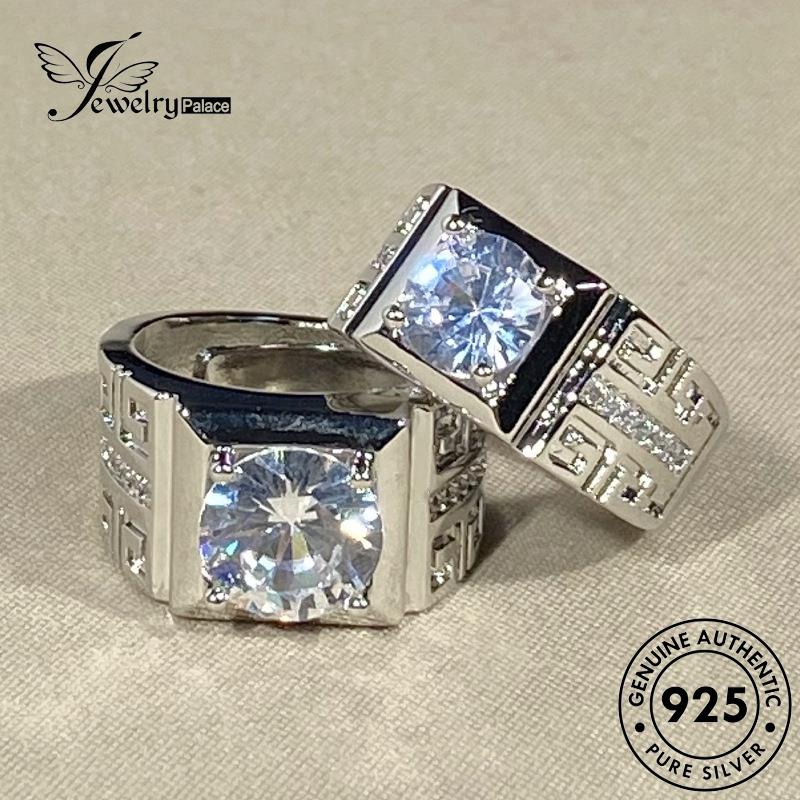 Jewelrypalace Cincin Fashion Berlian Pria Moissanite Asli925 Perak R1007