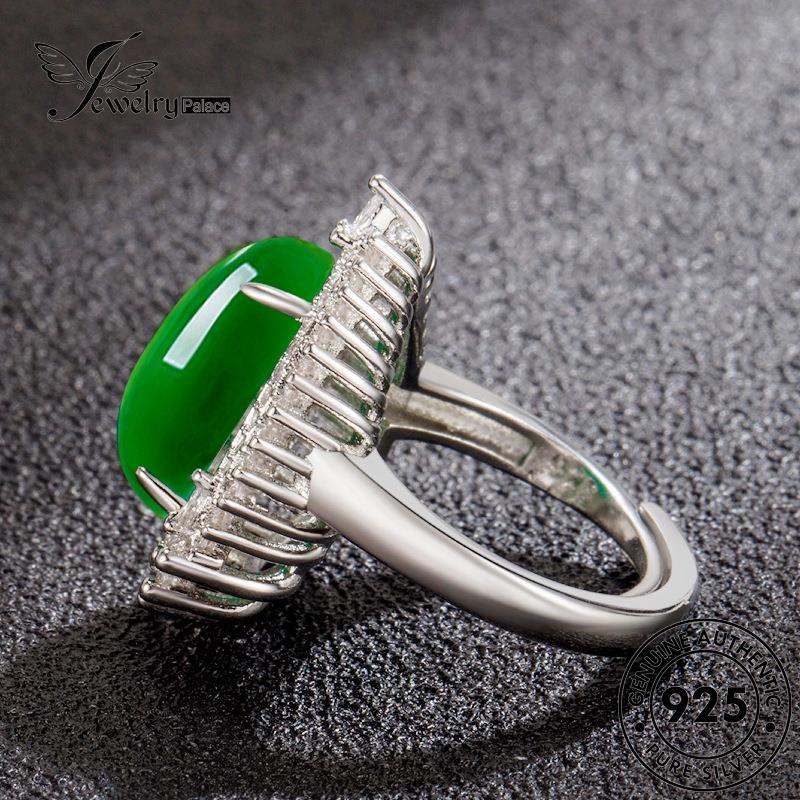 Jewelrypalace Cincin Giok Perak925 Bentuk Tetes Kepribadian Asli Wanita R1011