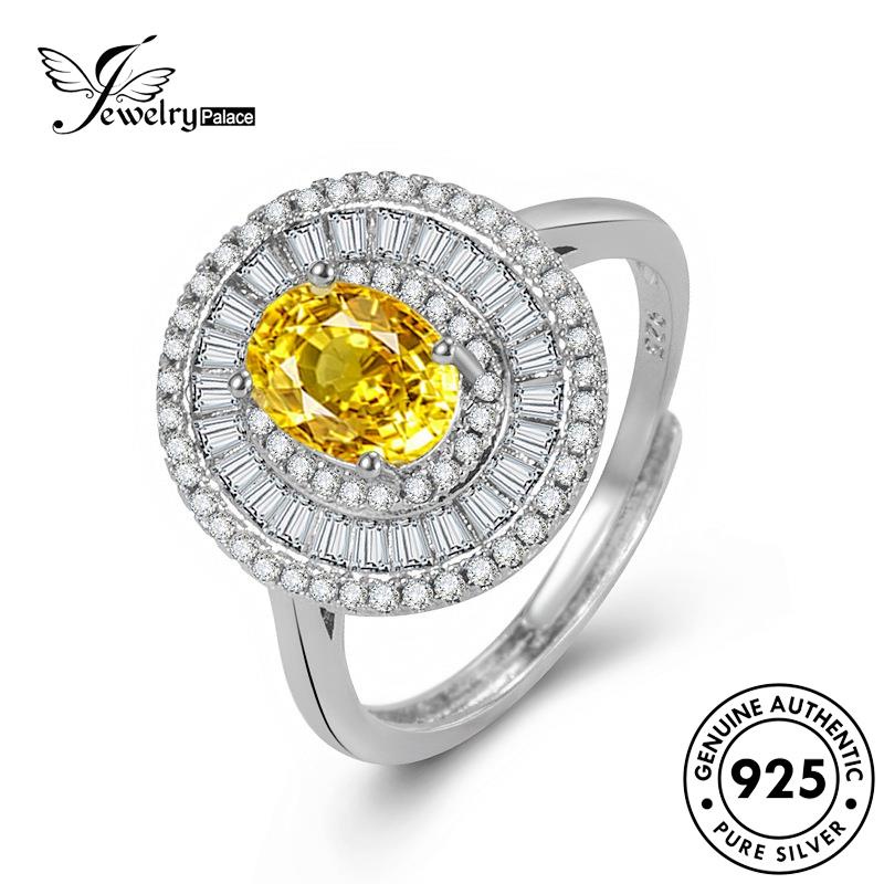 Jewelrypalace Cincin Asli Citrine Mewah Wanita Perak Oval925 R1039