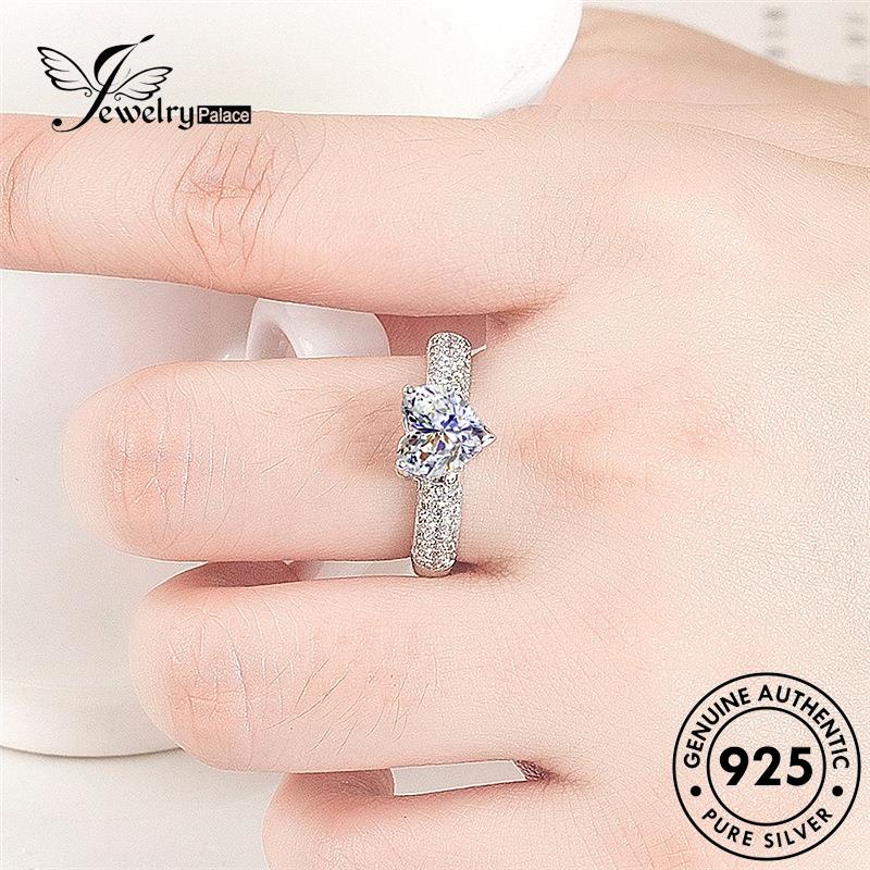 Jewelrypalace Cincin Berlian Moissanite Wanita Perak Asli925 Klasik R1273