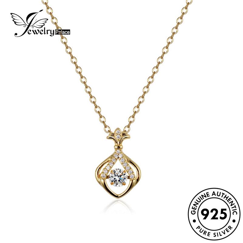 Jewelrypalace Emas Perak Wanita Moissanite Cantik925 Berlian Asli Kalung Botol N31