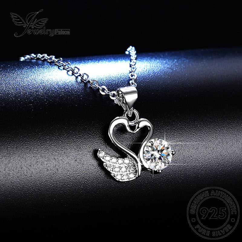 Jewelrypalace925 Fashion Moissanite Perak Swan Wanita Asli Kalung Berlian N84