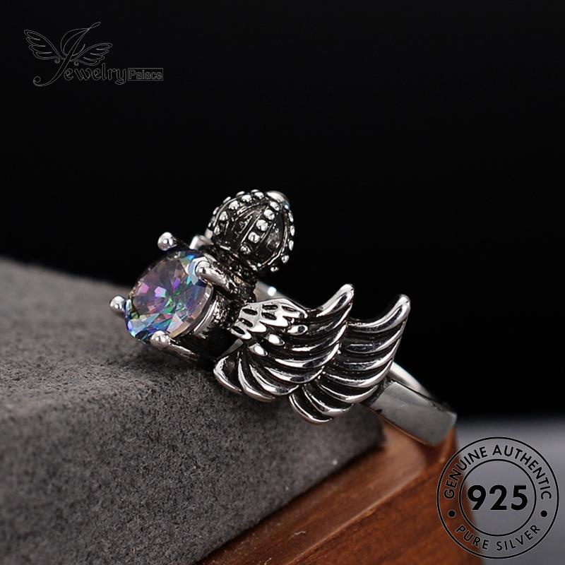 Jewelrypalace Cincin Wanita Simple Mahkota Batu Akik Perak Asli925 R93