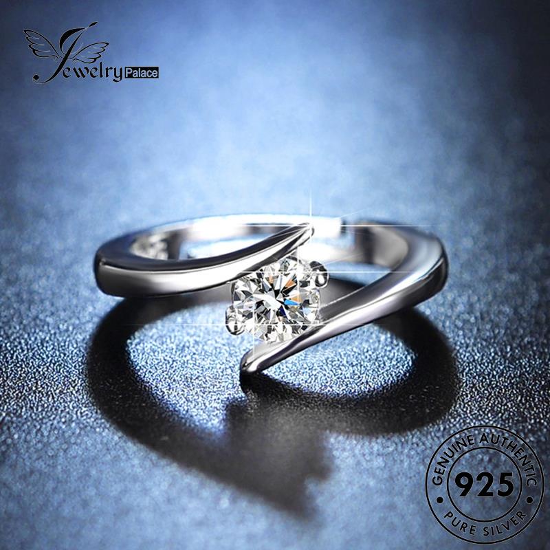 Perhiasantempat Cincin Berlian Perak925 Wanita Asli Moissanite Klasik R109