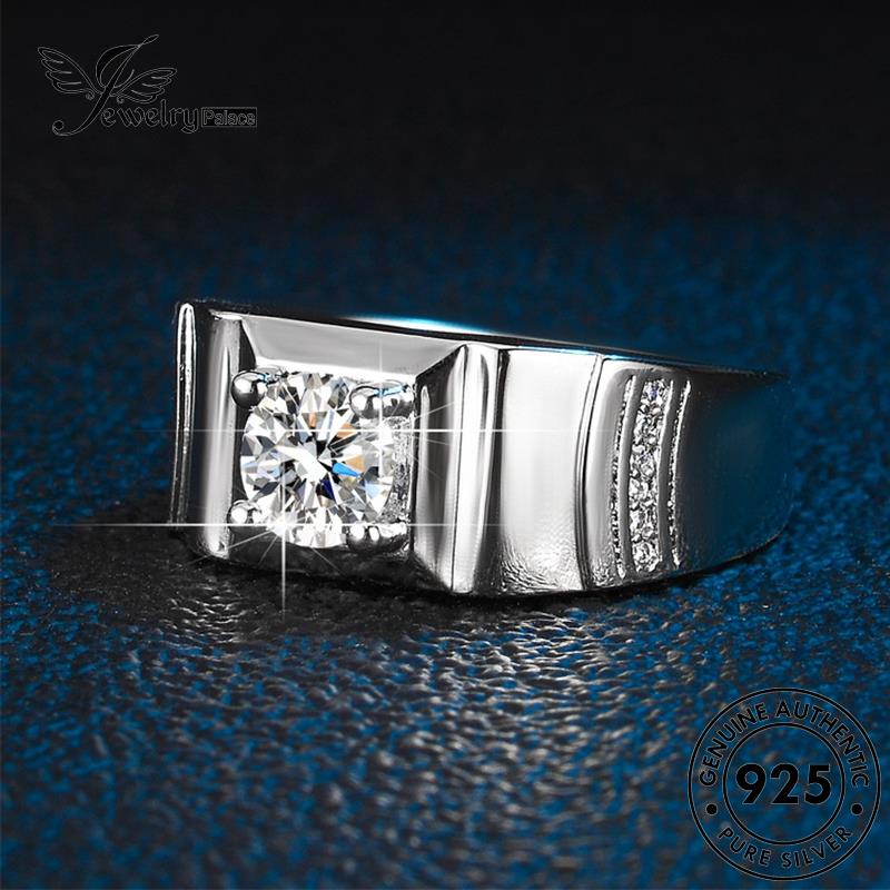 Jewelrypalace Moissanite925 Cincin Asli Fashion Berlian Perak Pria R376