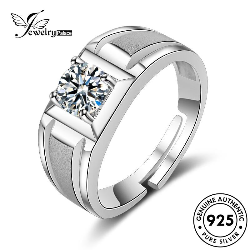 Jewelrypalace Scrub Moissanite Pria Pribadi 925cincin Berlian Perak Asli R382