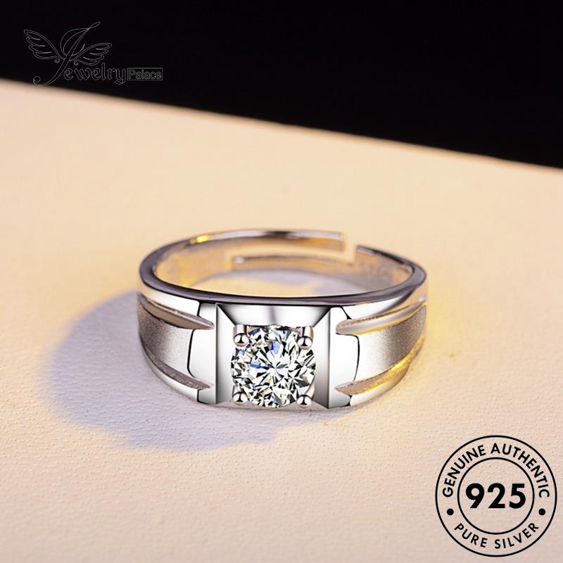 Jewelrypalace Scrub Moissanite Pria Pribadi 925cincin Berlian Perak Asli R382