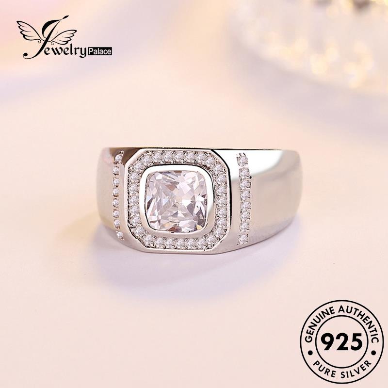 Perhiasantempat Pria Mendominasi Moissanite925Cincin Berlian Perak Asli R387