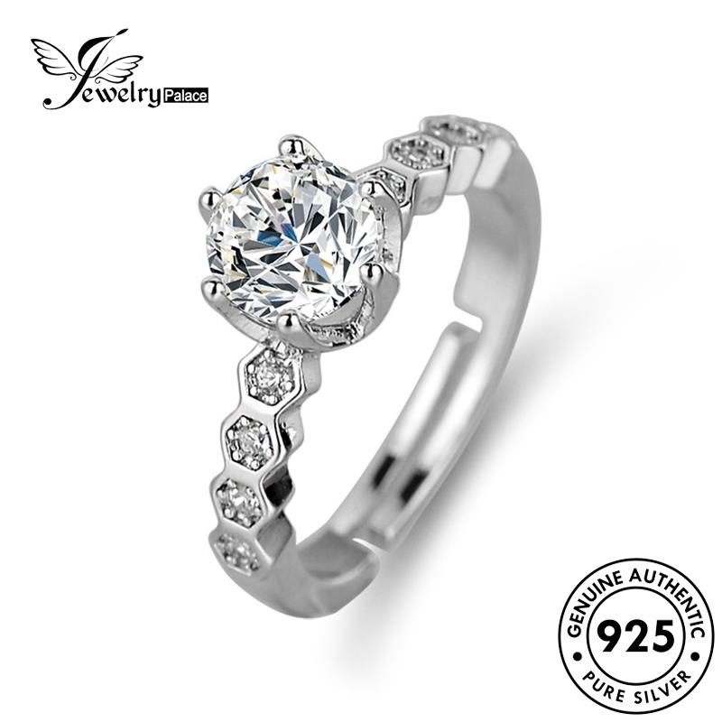 Jewelrypalace925 Sarang Wanita Perak Asli Kreatif Berlian Moissanite Rings R410