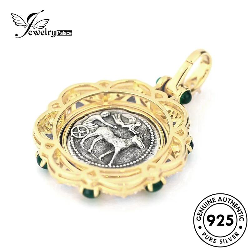 Jewelrypalace Perak Wanita Retro Peter Rabbit Asli Kalung Emerald925 N1602