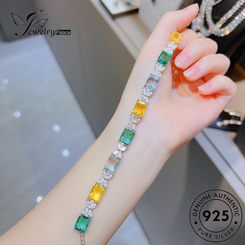 Jewelrypalace Cube Sugar Gelang Wanita Ringan Asli925 Perak Citrine Mewah B604