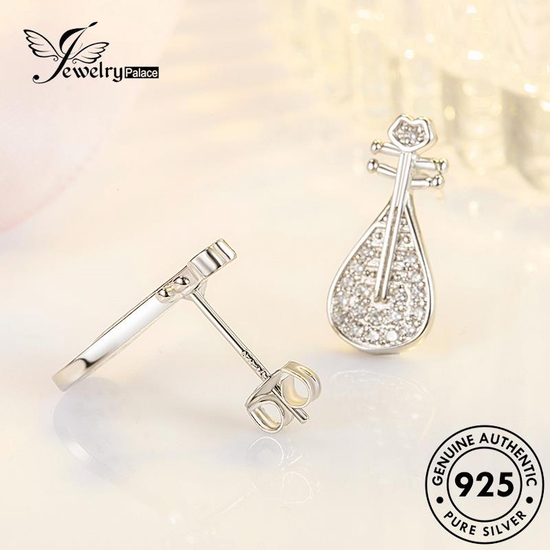 Jewelrypalace Anting Asli Perak Moissanite Berlian Wanita Stud Emas Lute925 E737