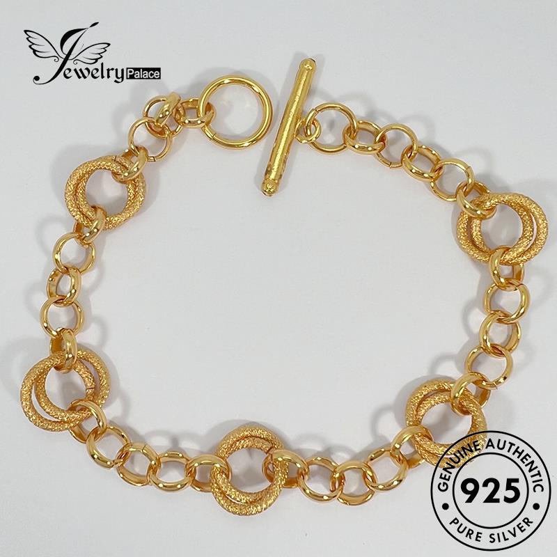 Jewelrypalace925 Wanita Perak Emas Asli Fashion Gelang Cincin B660