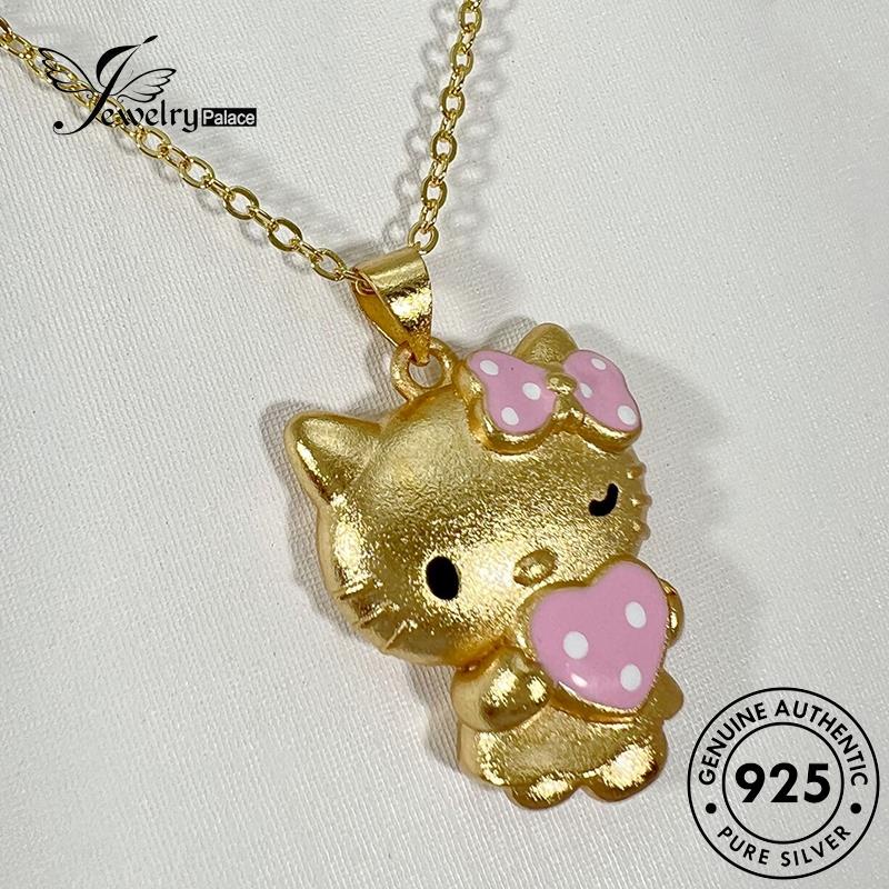 Jewelrypalace Wanita Kalung Lucu925 Kucing Perak Asli N1090