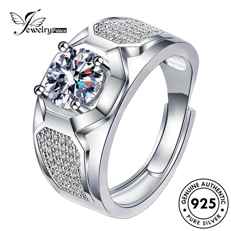 Tempat Perhiasan925 Moissanite Perak Mendominasi Berlian Pria Asli Rings R1713