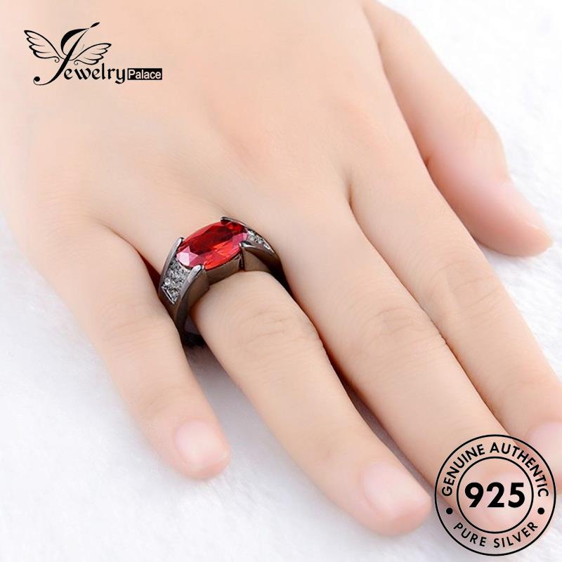 Jewelrypalace Cincin Ruby Oval Perak925 Asli Wanita Gold R1731