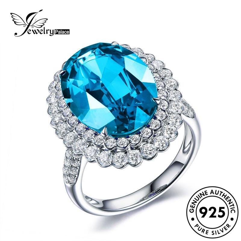 Jewelrypalace Cincin Perak925 Safir Asli Oval Wanita R1770