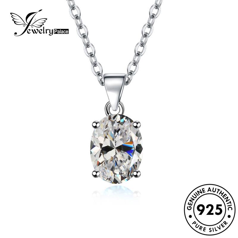 Jewelrypalace Kalung Perak Citrine Love Safir Moissanite Asli Ruby Emerald Berlian Perhiasan930Hati Wanita M036