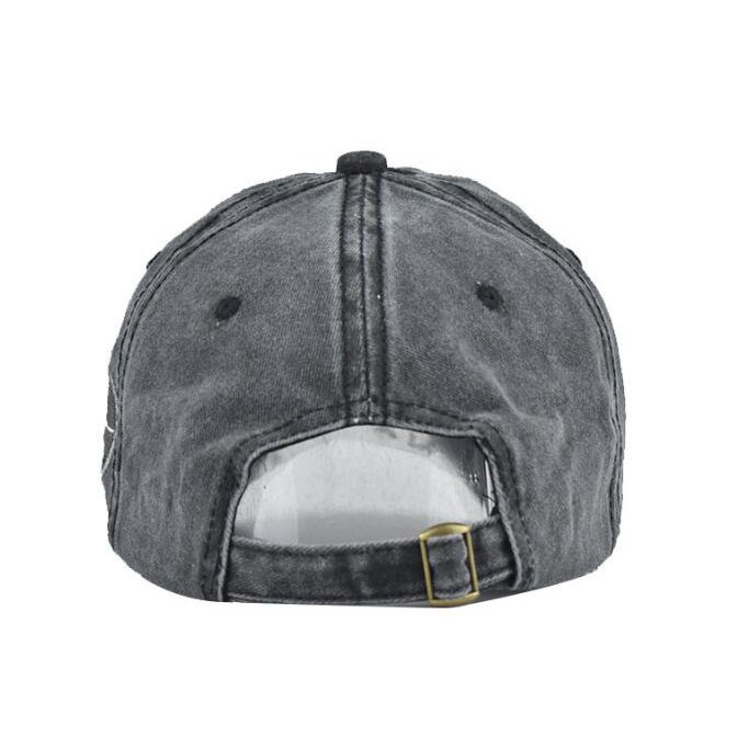 Nwe Topi baseball denim Bordir Pria Wanita Trendi Versi Korea Dicuci Huruf Bordir Tua Pecah Memuncak Topi Musim Semi Kasual Topi Matahari