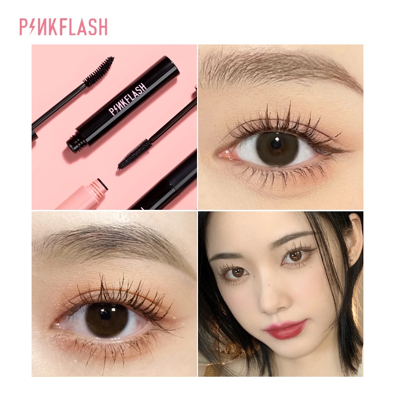 PINKFLASH Maskara Day &amp; Night Lengthening Volume Waterproof Long-lasting Sweatproof Mascara Black PF-E08