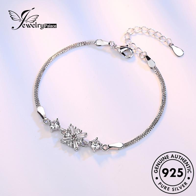 Jewelrypalace Gelang Perak925 Wanita Asli Moissanite Kepribadian Persegi Berlian B91