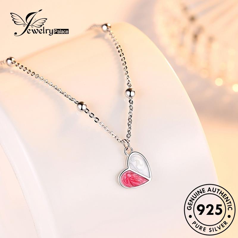 Jewelrypalace Asli925 Wanita Lucu Perak Gelang Hati Kristal B110