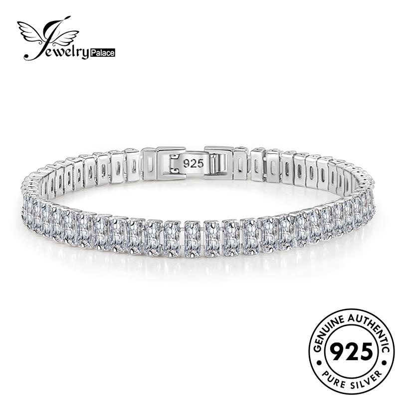 Jewelrypalace Original Gelang Elegant Wanita Moissanite Perak Kotak925 Berlian B5