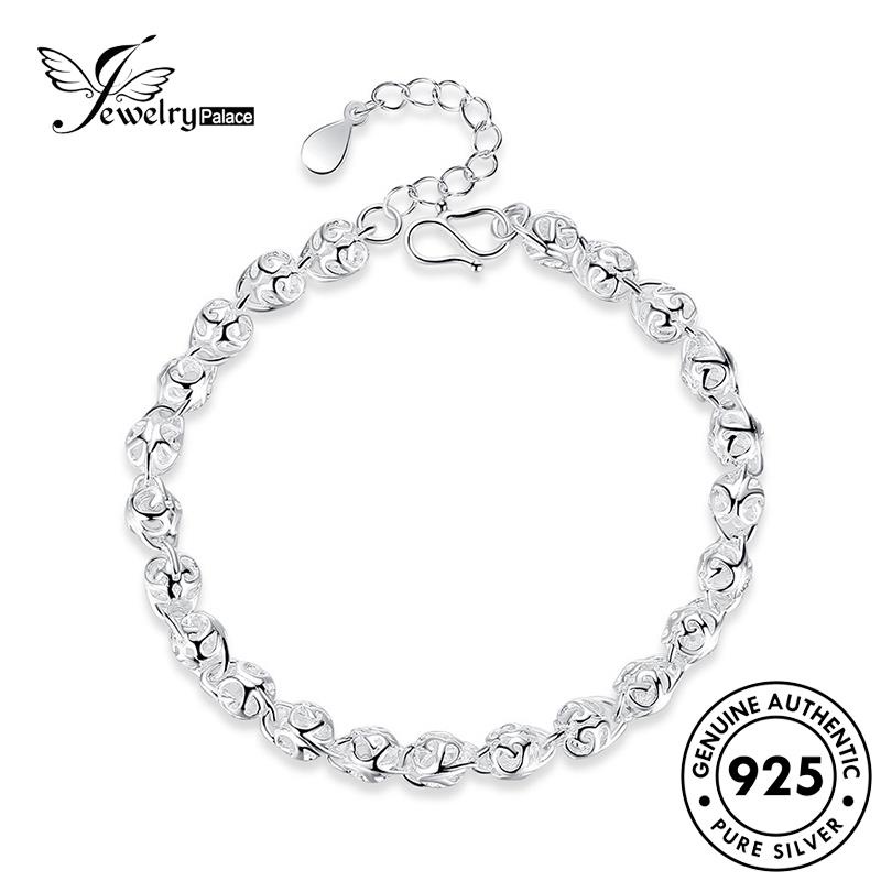 Jewelrypalace Gelang925 Fashion Wanita Silver Bola Asli Hollow B27