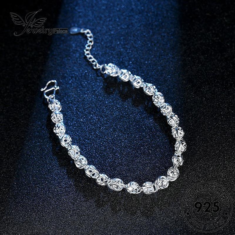 Jewelrypalace Gelang925 Fashion Wanita Silver Bola Asli Hollow B27