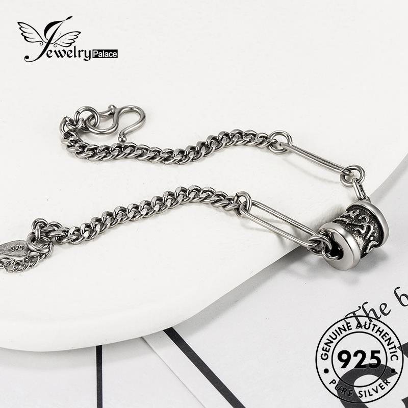 Jewelrypalace Lucky Perak925 Asli Motto Enam Karakter Gelang Wanita B204