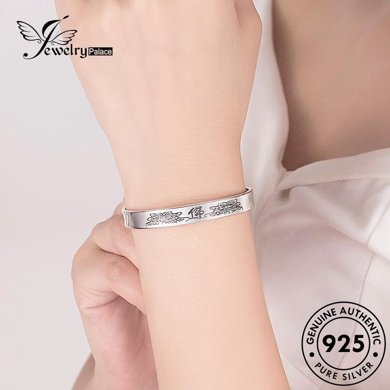 Jewelrypalace Perhiasan Wanita Perak Berlian Asli Moissanite Gelang Simple925 M057