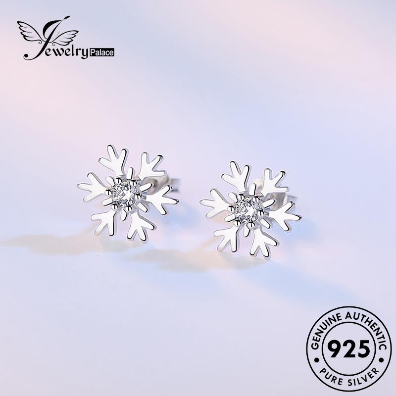 Jewelrypalace Perak Moissanite Wanita Anting Snowflake Berlian Asli Stud925 Fashion E3