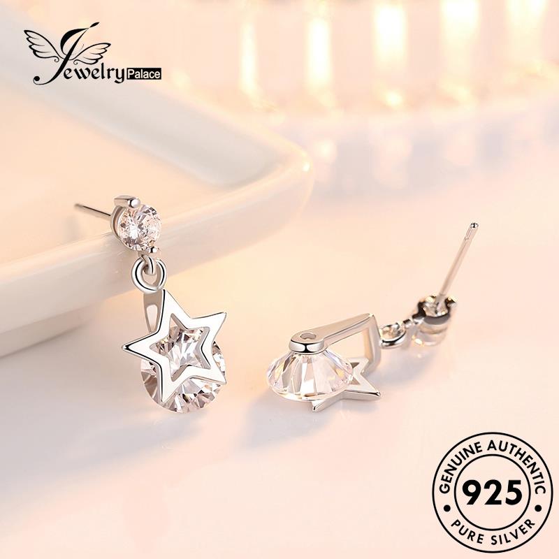 Jewelrypalace Star Moissanite Anting Perak Asli925 Berlian Berujung Lima Stud Fashion Wanita E66