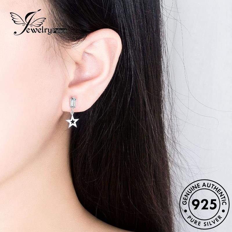 Perhiasantempat Wanita Berujung Lima Anting Perak Stud Berlian Moissanite925 Asli Temperamen Bintang E102