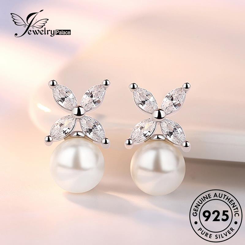 Jewelrypalace 925mutiara Perak Asli Rumbai Temperamen Stud Wanita Anting E107