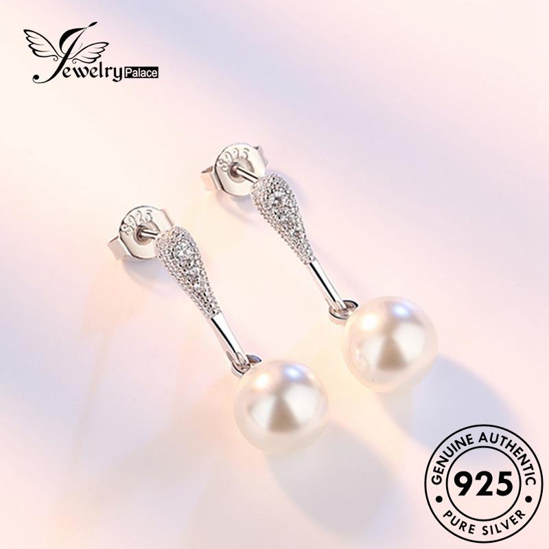 Jewelrypalace Stud Temperamen925Drop Wanita Asli Anting Perak Bentuk Mutiara E118