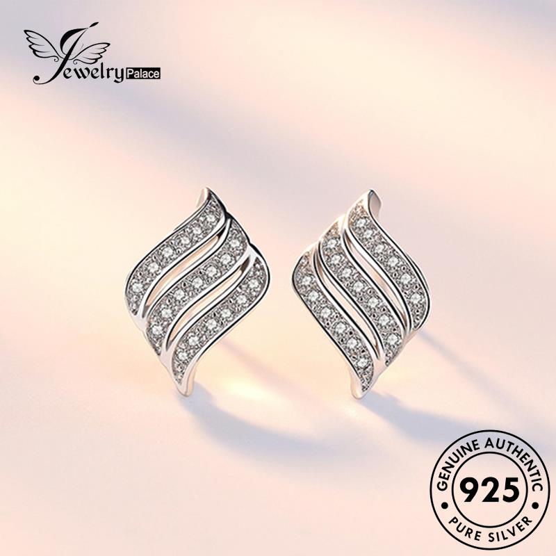 Jewelrypalace Berlian Kepribadian Perak Wanita Stud 925sayap Anting Asli Moissanite E153