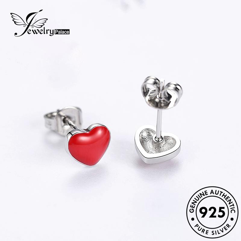 Jewelrypalace Wanita Hati Perak Asli925 Anting Fashion Bentuk Stud E185