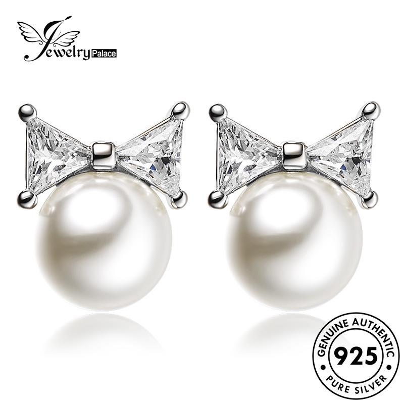 Jewelrypalace Bulat Perak Mutiara Temperamen Wanita925 Anting Asli Stud E203