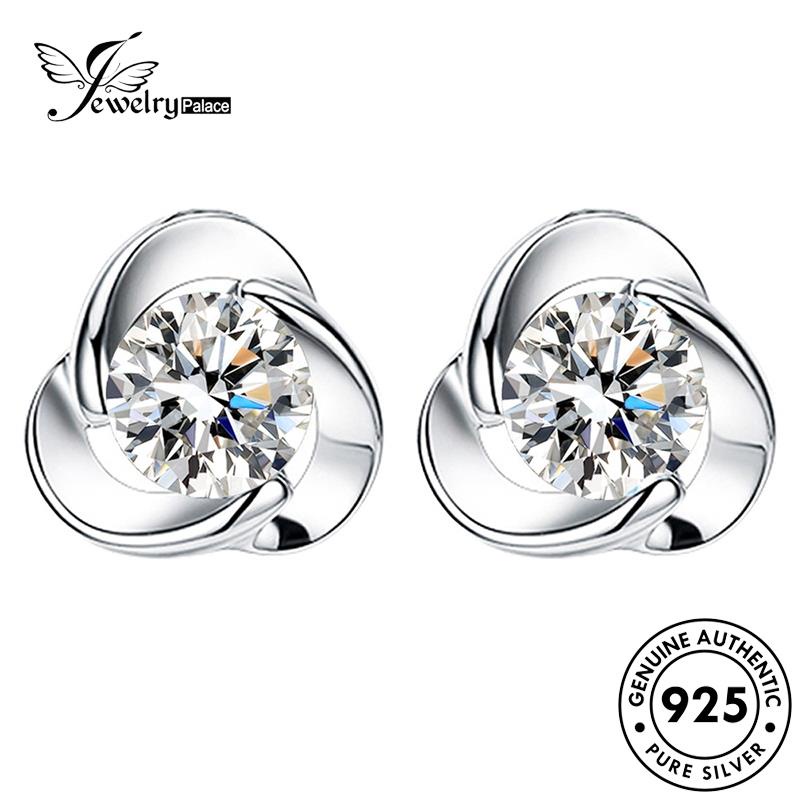 Jewelrypalace Asli Moissanite Berlian925 Perak Anting Stud Fashionable Clover Wanita E283