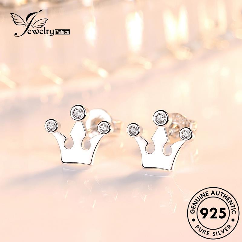 Jewelrypalace Mahkota Wanita Anting Berlian Perak925Asli Moissanite Stud Temperamen E216