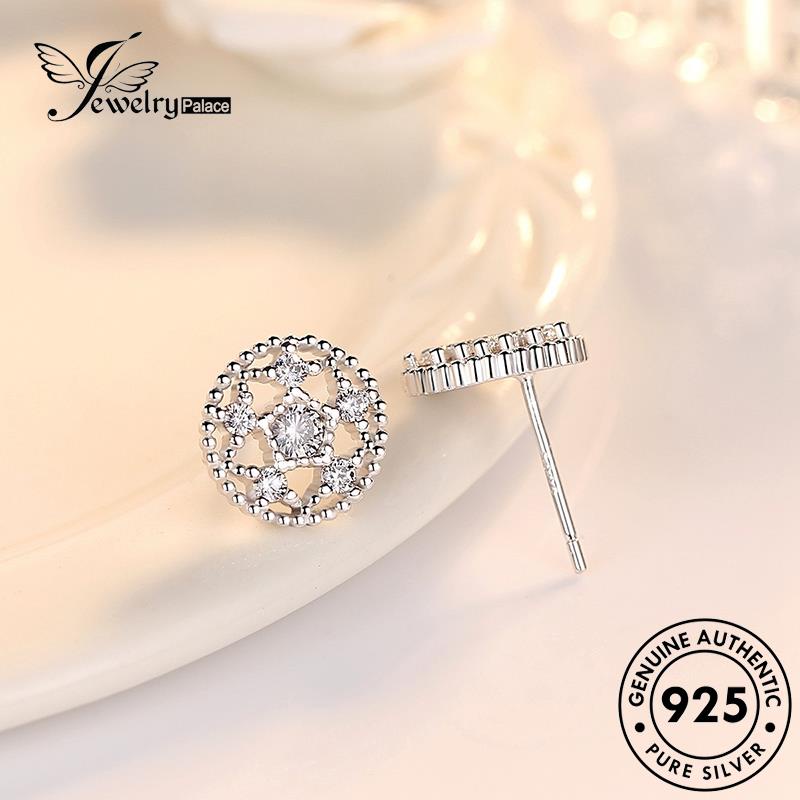 Tempat Perhiasan Wanita Berlian925 Lingkaran Asli Anting Tusuk Kreatif Perak Moissanite E218