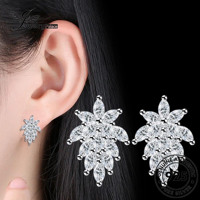 Jewelrypalace Wanita Perak Stud Asli Fashion Moissanite Anting Ekor Merak Berlian925 E226