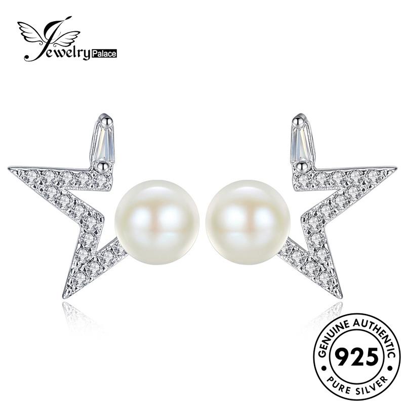 Jewelrypalace Anting Kepribadian925 Bintang Wanita Perak Mutiara Asli Stud E255