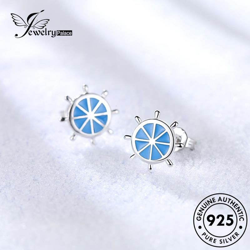 Jewelrypalace Anting Tusuk Asli Kemudi Kreatif Perak925 Biru Wanita E325