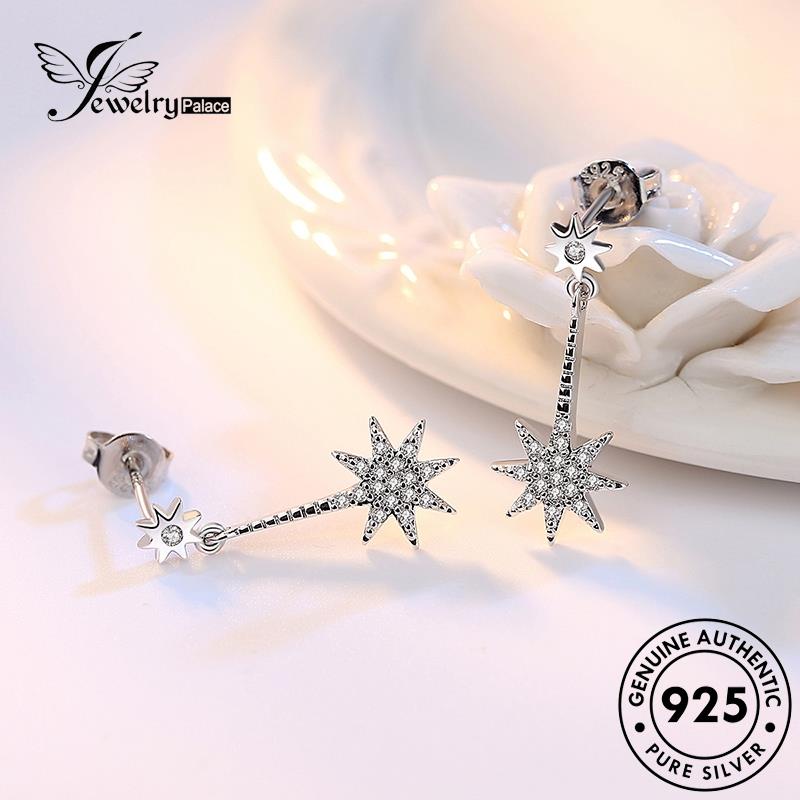 Jewelrypalace Stud Moissanite Anting Wanita Asli925 Temperamen Berlian Bintang Perak E294